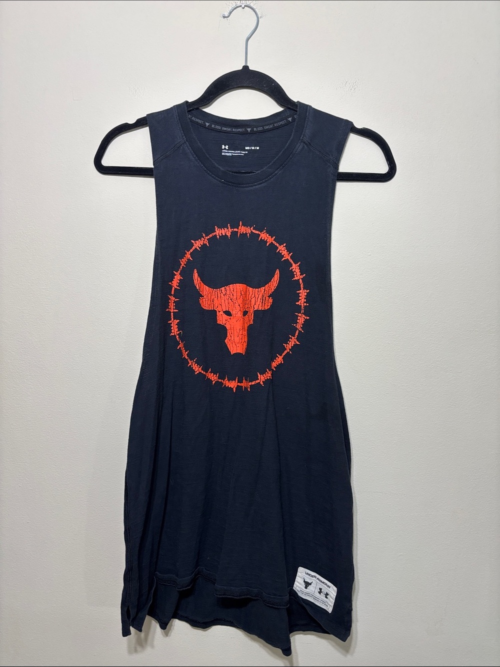 Under Armour Black Tank with Red Bull Skull Graphic